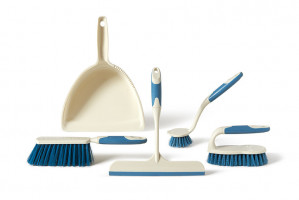 Perfetto 12820 paletta per la polvere e set di palette per la polvere Blu, Bianco Set di spazzola e paletta