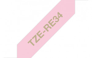 Brother TZE-RE34 nastro per etichettatrice Oro su rosa