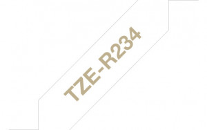 Brother TZE-R234 nastro per etichettatrice Oro su bianco