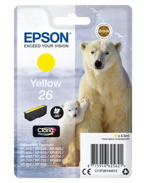 Epson Polar bear C13T26144022 cartuccia d'inchiostro 1 pz Originale Resa standard Giallo