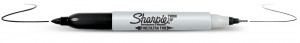 Sharpie Twin Tip marcatore permanente Punta sottile Nero 12 pz