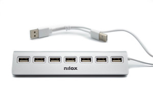 Nilox NXHU7ALU2 hub di interfaccia 480 Mbit/s Grigio