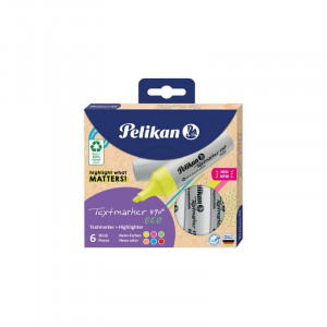 Pelikan Textmarker 490 Eco Evidenziatore 6 pz Punta Smussata Multicolore