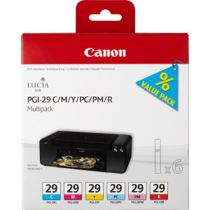 Canon 4873B005 cartuccia d'inchiostro 6 pz Originale Ciano, Magenta, Ciano per foto, Magenta per foto, Rosso, Giallo
