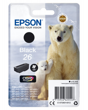 Epson Polar bear C13T26014012 cartuccia d'inchiostro 1 pz Originale Resa standard Nero