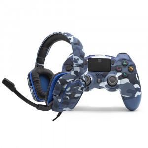 Xtreme 90432 Blue Game Kit Controller Gamepad e Cuffie Playstation 4