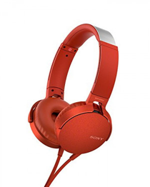 Sony Cuffie e Auricolari MDRXB550APR con Microfono Serie XB550AP Con Cavo Rosso