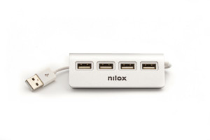 Nilox HUB 4 PORTE USB 2.0 ALLUMINIO 480 Mbit/s Grigio