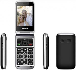 New Majestic Sileno 82 Flip Telefono Cellulare Facilitato Dual Sim 112 g Nero