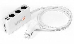 Technaxx 4592 Caricabatterie da Auto Universale Accendisigari Grigio Bianco