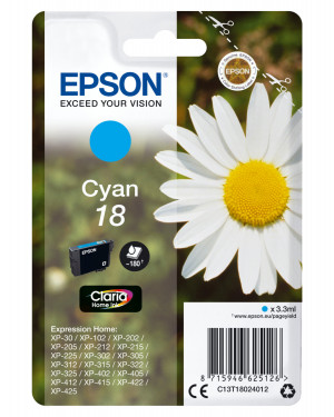 Epson Daisy C13T18024012 cartuccia d'inchiostro 1 pz Originale Ciano