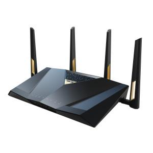 ASUS RTBE88U Router Dualband WiFi 7 AiMesh Extendable Performance 4KQAM MLO Doppia porta 10G SFP+ Quattro porte 2.5G Nero