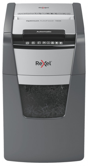 Rexel Optimum AutoFeed+ 150X A distruggi documenti Triturazione incrociata 55 dB 22 cm Nero, Grigio