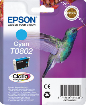 Epson Hummingbird T0802 cartuccia d'inchiostro 1 pz Originale Ciano