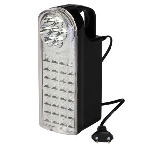 POLY POOL PP3300 Lampada di Emergenza Portatile Ricaricabile 32+7 LED Luce emergenza 3 Funzioni con Cavo 80cm e Spina 10A Lampada Emergenza Portatile con Presa USB Presa Auto Nero