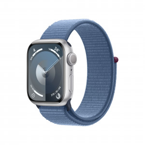 Smartwatch Apple Watch Series 9 GPS Cassa 41mm in Alluminio Argento con Cinturino Sport Loop Blu Inverno