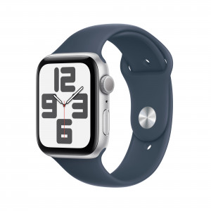 Smartwatch Apple Watch SE GPS Cassa 44mm in Alluminio Argento con Cinturino Sport M/L Blu Tempesta