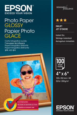 Epson Photo Paper Glossy Carta 10x15cm - 100 Fogli