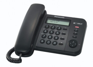 Telefono Fisso Panasonic KX-TS560EX1B con Identificatore di Chiamata Sistema Telefonico Integrato Display Nero