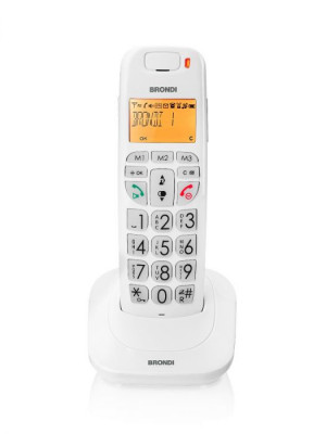 Brondi Bravo Bright Telefono DECT Cordless Identificatore di Chiamata Bianco