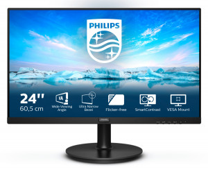 Philips V Line 241V8LA/00 Led Display Monitor 23.8 Pollici 1920 x 1080 Pixel Full HD Nero