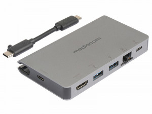 Mediacom MD-C315 replicatore di porte e docking station per laptop USB 3.2 Gen 1 (3.1 Gen 1) Type-C Alluminio
